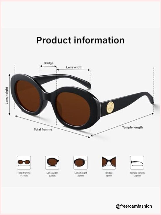 Retro Oval Sunglasses Chunky Thick Frame UV Protection Y2k Trendy Shades main image 7